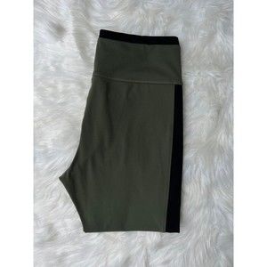Old Navy Cropped Leggings with Compression, Olive Green with Black Paneling